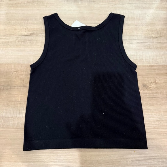 Elodie Black Ribbed Tank Top Size M/L - Picture 4 of 4